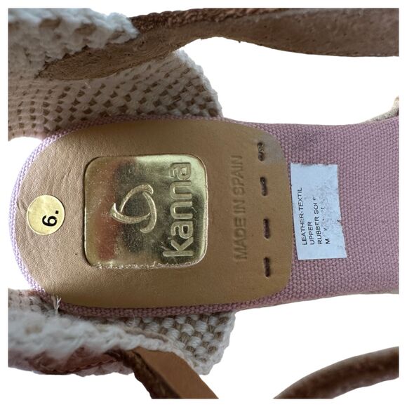 Kanna Made in Spain Pink Leather Espadrille Wedge Heel EU 36 US 6 NEW with Tags - Picture 7 of 7